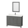 Custom image for Dark Gray with Brushed Chrome Trim / Giotto Quartz, Rectangular Sink / 24