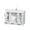 Custom image for White with Brushed Chrome Trim / Carrara Cultured Marble, Rectangular Sink / No Mirror