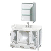 Custom image for White with Brushed Chrome Trim / Carrara Cultured Marble, Rectangular Sink / Medicine Cabinet
