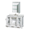 Custom image for White with Brushed Chrome Trim / White Carrara Marble, Oval Sink / Medicine Cabinet