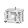 Custom image for White with Brushed Chrome Trim / White Carrara Marble, Rectangular Sink / No Mirror