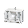 Custom image for White with Brushed Chrome Trim / Giotto Quartz, Rectangular Sink / No Mirror