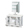 Custom image for White with Brushed Chrome Trim / Giotto Quartz, Rectangular Sink / Medicine Cabinet