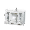 Custom image for White with Brushed Chrome Trim / White Cultured Marble, Rectangular Sink / No Mirror