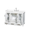 Custom image for White with Brushed Chrome Trim / White Cultured Marble, Rectangular Sink / No Mirror