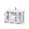Custom image for White with Brushed Chrome Trim / White Quartz, Rectangular Sink / No Mirror