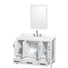 Custom image for White with Brushed Chrome Trim / White Quartz, Rectangular Sink / 24
