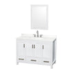 Custom image for White with Brushed Chrome Trim / White Quartz, Rectangular Sink / 24