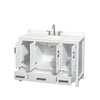 Custom image for White with Brushed Chrome Trim / White Quartz, Rectangular Sink / No Mirror
