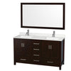 Custom image for Espresso with Brushed Chrome Trim / Giotto Quartz, Rectangular Sink / 58