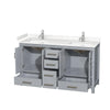 Custom image for Gray with Brushed Chrome Trim / Carrara Cultured Marble, Rectangular Sink / No Mirror