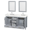 Custom image for Gray with Brushed Chrome Trim / Carrara Cultured Marble, Rectangular Sink / 24