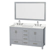 Custom image for Gray with Brushed Chrome Trim / Giotto Quartz, Rectangular Sink / 58