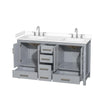 Custom image for Gray with Brushed Chrome Trim / White Cultured Marble, Rectangular Sink / No Mirror