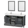 Custom image for Dark Gray with Brushed Chrome Trim / Carrara Cultured Marble, Rectangular Sink / 24