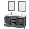 Custom image for Dark Gray with Brushed Chrome Trim / White Quartz, Rectangular Sink / 24