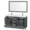 Custom image for Dark Gray with Brushed Chrome Trim / White Quartz, Rectangular Sink / 58