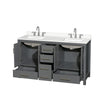 Custom image for Dark Gray with Brushed Chrome Trim / White Quartz, Rectangular Sink / No Mirror