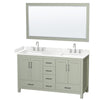 Custom image for Light Green with Brushed Nickel Trim / Carrara Cultured Marble, Rectangular Sink / 58