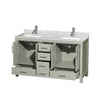 Custom image for Light Green with Brushed Nickel Trim / White Carrara Marble, Rectangular Sink / No Mirror