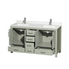 Custom image for Light Green with Brushed Nickel Trim / Giotto Quartz, Rectangular Sink / No Mirror