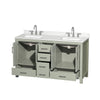 Custom image for Light Green with Brushed Nickel Trim / Giotto Quartz, Rectangular Sink / No Mirror