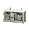 Custom image for Light Green with Brushed Nickel Trim / White Cultured Marble, Rectangular Sink / No Mirror