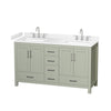 Custom image for Light Green with Brushed Nickel Trim / White Cultured Marble, Rectangular Sink / No Mirror