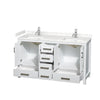 Custom image for White with Brushed Chrome Trim / Carrara Cultured Marble, Rectangular Sink / No Mirror
