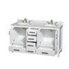 Custom image for White with Brushed Chrome Trim / White Carrara Marble, Oval Sink / No Mirror
