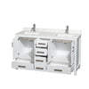 Custom image for White with Brushed Chrome Trim / Giotto Quartz, Rectangular Sink / No Mirror