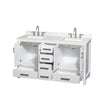 Custom image for White with Brushed Chrome Trim / Giotto Quartz, Rectangular Sink / No Mirror