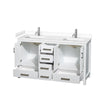 Custom image for White with Brushed Chrome Trim / White Cultured Marble, Rectangular Sink / No Mirror
