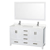 Custom image for White with Brushed Chrome Trim / White Quartz, Rectangular Sink / 58