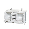 Custom image for White with Brushed Chrome Trim / White Quartz, Rectangular Sink / No Mirror