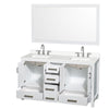 Custom image for White with Brushed Chrome Trim / White Quartz, Rectangular Sink / 58
