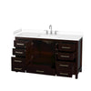 Custom image for Espresso with Brushed Chrome Trim / White Cultured Marble, Rectangular Sink / No Mirror