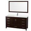 Custom image for Espresso with Brushed Chrome Trim / White Quartz, Rectangular Sink / 58