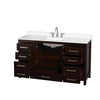 Custom image for Espresso with Brushed Chrome Trim / White Quartz, Rectangular Sink / No Mirror