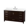 Custom image for Espresso with Brushed Chrome Trim / White Quartz, Rectangular Sink / No Mirror