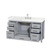 Custom image for Gray with Brushed Chrome Trim / Carrara Cultured Marble, Rectangular Sink / No Mirror