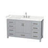 Custom image for Gray with Brushed Chrome Trim / Carrara Cultured Marble, Rectangular Sink / No Mirror