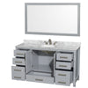 Custom image for Gray with Brushed Chrome Trim / White Carrara Marble, Oval Sink / 58