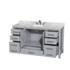 Custom image for Gray with Brushed Chrome Trim / White Carrara Marble, Oval Sink / No Mirror