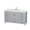 Custom image for Gray with Brushed Chrome Trim / Giotto Quartz, Rectangular Sink / No Mirror