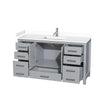 Custom image for Gray with Brushed Chrome Trim / White Cultured Marble, Rectangular Sink / No Mirror