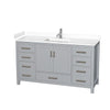 Custom image for Gray with Brushed Chrome Trim / White Cultured Marble, Rectangular Sink / No Mirror