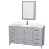 Custom image for Gray with Brushed Chrome Trim / White Quartz, Rectangular Sink / Medicine Cabinet