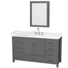 Custom image for Dark Gray with Brushed Chrome Trim / Carrara Cultured Marble, Rectangular Sink / Medicine Cabinet