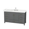 Custom image for Dark Gray with Brushed Chrome Trim / Carrara Cultured Marble, Rectangular Sink / No Mirror